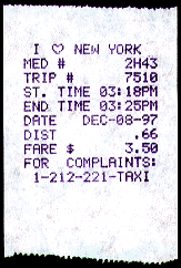Taxi receipt